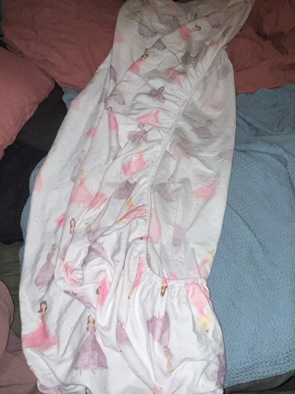 Nicole Miller ~ Princess Fitted Sheet - Pink and White and Purple~twin